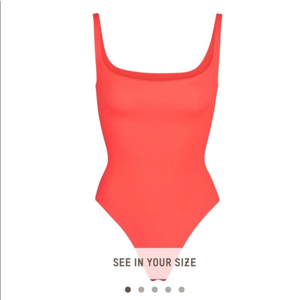 SKIMS Fits Everybody Neon Coral Bodysuit